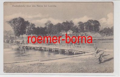 80204 Ak Pontonbrücke über den Narew bei Lomscha Lomza um 1915