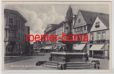 80617 Feldpost Ak Güstrow Borwin Brunnen mit Pferdemarkt 1940