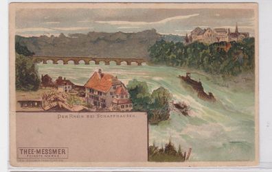 80886 Künstler AK Der Rhein bei Schaffhausen, Flusslauf mit Strömungen um 1900