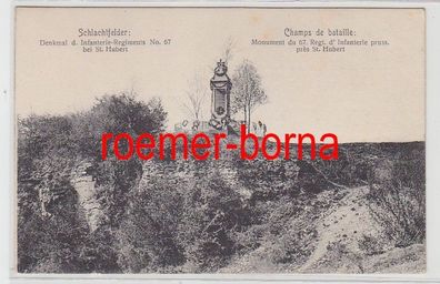 80939 Ak St. Hubert Schlachtfelder Denkmal des Infanterie-Rgts. 67 um 1910