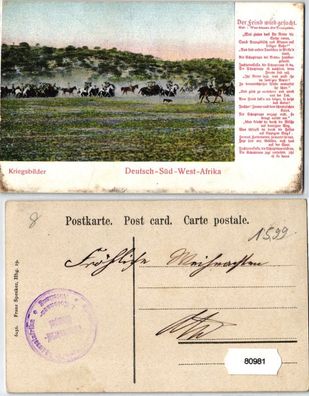 80981 Feldpost Ak Deutsch Süd West Afrika Kriegsbilder um 1907