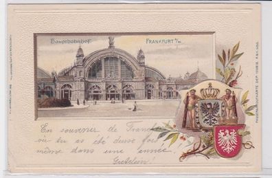 81152 Präge Passe Partout Ak Frankfurt am Main Hauptbahnhof um 1900