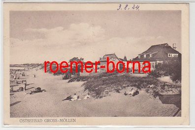 81194 Ak Ostseebad Gross Möllen Mielno in Pommern Strandmotiv 1924