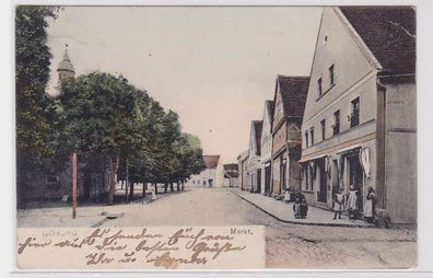 81375 Ak Loburg Markt mit Geschäften 1911