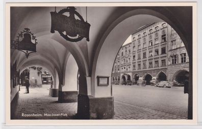 82042 AK Rosenheim - Max-Josef-Platz mit Marien-Apotheke, Straßenansicht