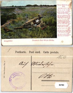 82780 Feldpost Ak Deutsch Süd West Afrika Kriegsbilder um 1907