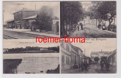 83346 Mehrbild Ak Gruss aus Wangerin Wegorzyno Bahnhof usw. 1907