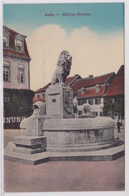 84189 Ak Lucka Wettiner Brunnen um 1910