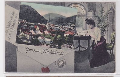 85464 Brief Ak Gruß aus Friedrichroda Totalansicht 1910