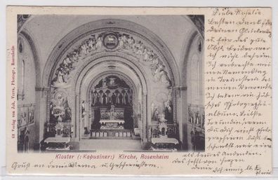 85629 AK Kloster (Kapusiner) Kirche, Rosenheim, Blick auf den Altar 1899
