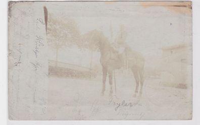 85636 Foto AK Bornaer Soldat Karabiner mit Lanze auf Pferd 1901