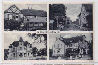 85827 Mehrbild AK Sollstedt (Südharz) - Schule Hotel Thüringer Hof Geschäftshaus