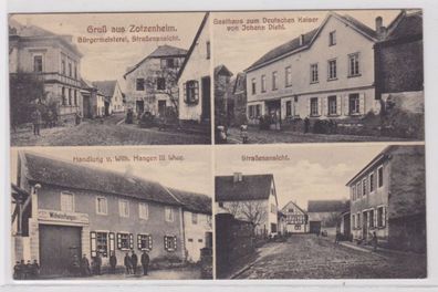 86382 Mehrbild Feldpost Ak Gruß aus Zotzenheim Gasthaus usw. 1915