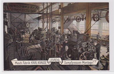 86705 AK Leipzig - Maschinenfabrik Karl Krause, Dampfpressen Montage 1907