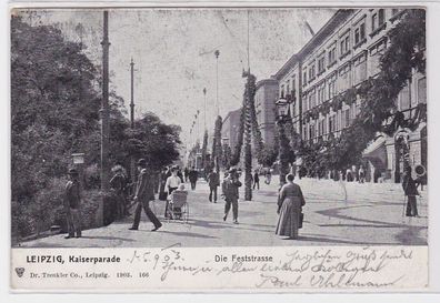 87518 AK Leipzig - Kaiserparade, Die Feststrasse 1903