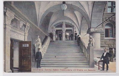 87606 AK Leipzig - Östlicher Rathaus Treppenaufgang und Eingang zum Ratskeller