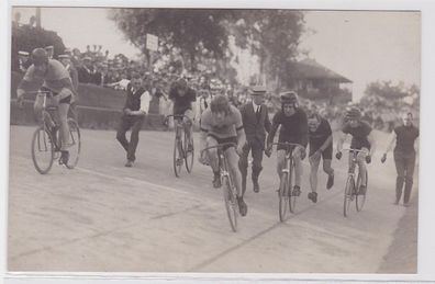 87893 Foto Ak Leipzig Radrennen um 1920