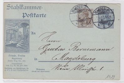 87897 Stahlkammer Ganzsachen Postkarte Friedrich Freise Magdeburg 1907