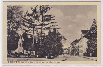88157 Ak Rosenheim Partie beim Kriederdenkmal mit Königstrasse um 1920