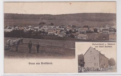 88195 Ak Gruß aus Breitscheid Gastwirtschaft und Bäckerei 1910