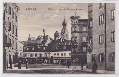 88283 AK Rosenheim - Blick v.d. Kaiserstraße gegen Mittertor, Straßenansicht