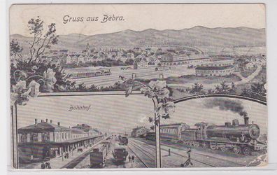 88329 Mehrbild Ak Grüß aus Bebra Bahnhof, Dampflok 1920