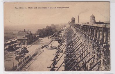 88491 Ak Bad Elmen Bahnhof und Spielplatz am Gradirwerk 1908