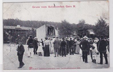88599 Ak Gruß vom Schützenfest Gera Reuss 1906