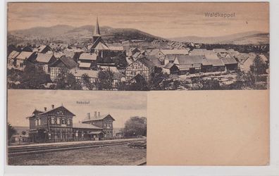 88616 AK Waldkappel - Totalansicht & Bahnhof 1925