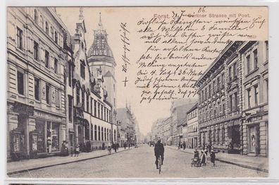 88735 Ak Forst Berliner Strasse mit Post 1906