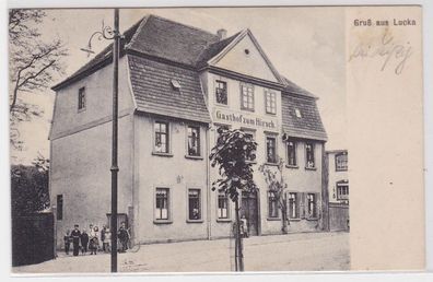 88900 Ak Gruß aus Lucka Gasthof zum Hirsch 1927