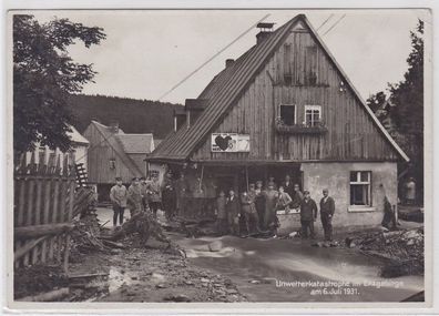 88992 AK Zerstörung im Lehmer Grund - Unwetterkatastrophe im Erzgebirge 6.7.1931