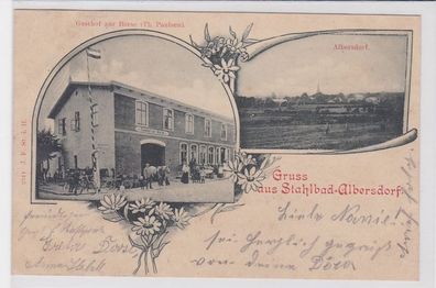 89241 Mehrbild Ak Gruss aus Stahlbad Albersdorf Gasthof zur Börse 1899