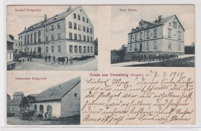 89297 Mehrbild Ak Gruß aus Venusberg Erzgebirge Gasthof 1915