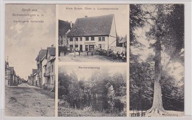 89523 Mehrbild Ak Gruß aus Schwenningen a.N. Karlstrasse usw. 1915