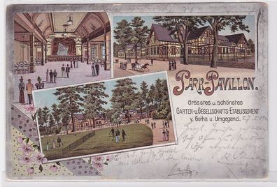 89531 Ak Lithographie Gotha Park Pavillon 1901