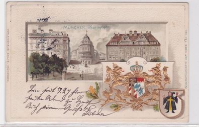 89748 Präge Passepartout AK München Karlsplatz 1900