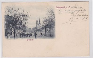89974 Ak Schönebeck an der Elbe Breiteweg 1903