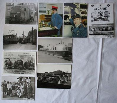 9 Eisenbahnkarten & Fotos, Dampf-& Elektrolokomotive, Bahnbetriebswerke (112209)
