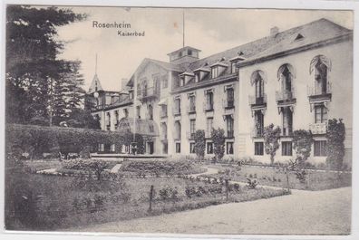 90261 AK Rosenheim - Kaiserbad mit Parkanlage & Springbrunnen um 1940