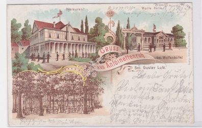 90288 Ak Lithographie Gruß aus Antoinettenruh bei Wolfenbüttel 1899