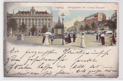 90305 AK Leipzig - Königsplatz mit Grassi-Museum 1901