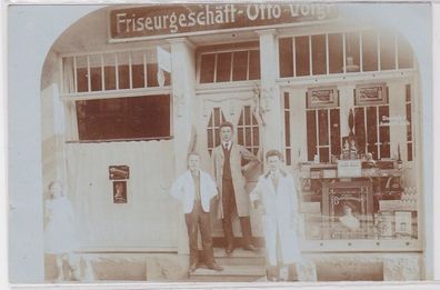 90315 Foto Ak Erfurt Frisörgeschäft Otto Voigt um 1920