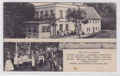 90553 AK Gruß vom Gasthaus Oberwinkel bei Waldenburg in Sachsen, P. Drechsler