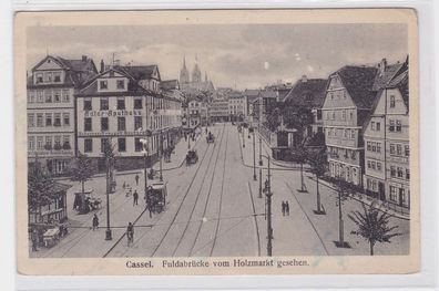 90613 Feldpost AK Cassel, Fuldabrücke vom Holzmarkt gesehen, Adler-Apotheke 1918