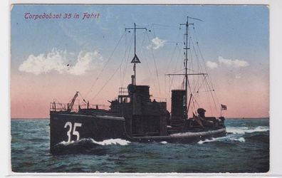 90666 Feldpost Ak Torpedoboot 35 in Fahrt 1915