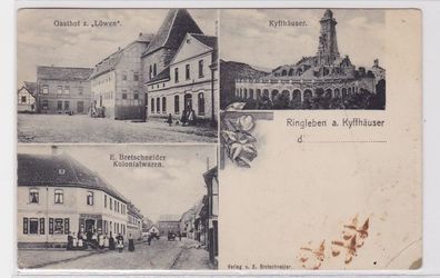 90690 AK Ringleben am Kyffhäuser - Gasthof, Kolonialwaren & Kyffhäuser 1916