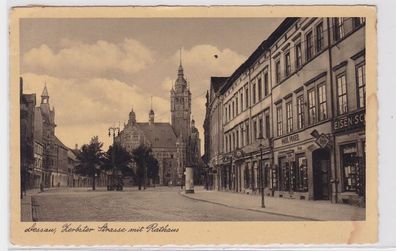 90789 AK Dessau - Zerbster Strasse mit Rathaus & Geschäften