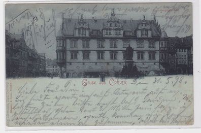 90881 Mondschein AK Gruss aus Coburg - Regierungsgebäude 1898