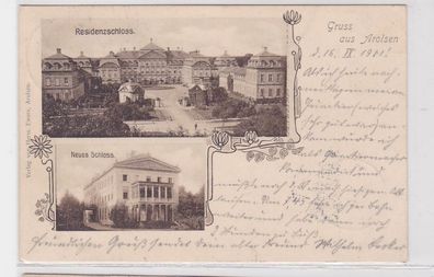 91267 Mehrbild AK Gruss aus Arolsen - Residenzschloss & Neues Schloss 1901